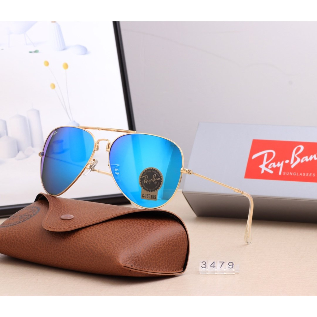 (COD Available) Ray-Ban_ Kính râm Aviator Large Metal 2021 Châu Âu và Mỹ Người hâm mộ Kính râm Nam và Nữ Lái xe Du lịch Kỳ nghỉ Bảo vệ tia cực tím Kính râm đi biển