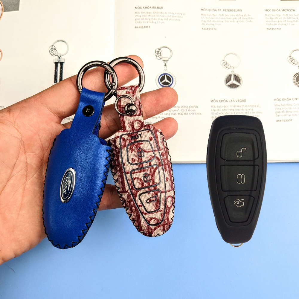 Bao Da Chìa Khóa Ford  Focus, Fiesta, Ecosport 2014-2017 Không Dây (FF)
