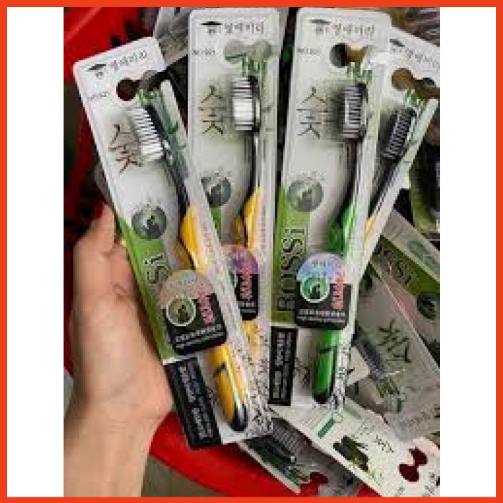 Bàn Chải Đánh Răng Than Tre Hoạt Tính Bossi Hàn Quốc⚡FREE SHIP ⚡ lông chải mềm mại không gây đau nướu Chư