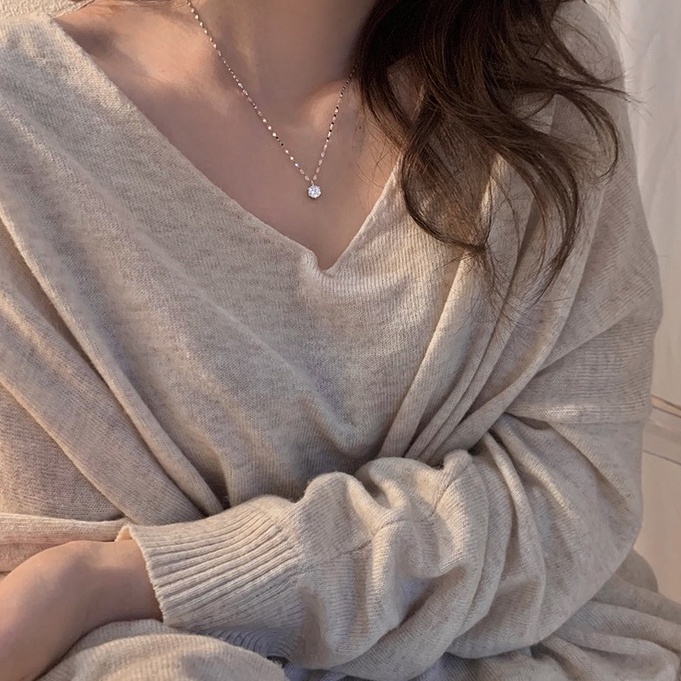 Vòng cổ mặt dây chuyền đính đa zircon lấp lánh chất lượng cao