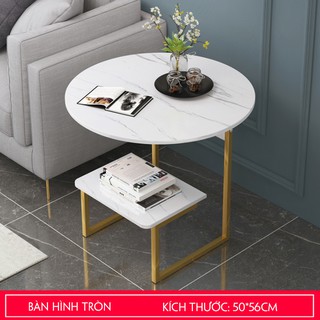 Bàn trà sofa, bàn trà tròn 2 tầng thông mình cho nhiều không gian