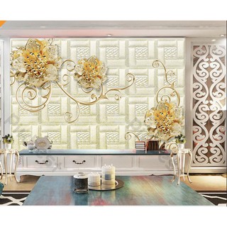 Tranh dán tường Hoa tường trang sức sang trọng nổi bật, tranh dán tường 3d hiện đại (tích hợp sẵn keo) MS802517