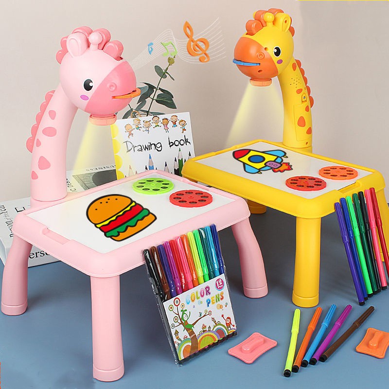 Bàn vẽ đồ chơi có đèn chiếu sáng thông minh phát triển tư duy sáng tạo vui nhộn dành cho bé