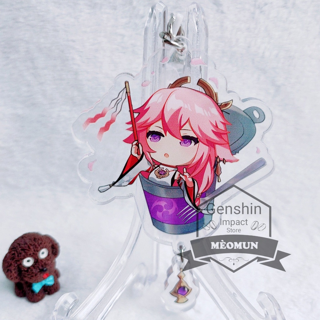 Móc khóa Genshin Impact nhân vật Yae Miko M01 (in giữa acrylic)