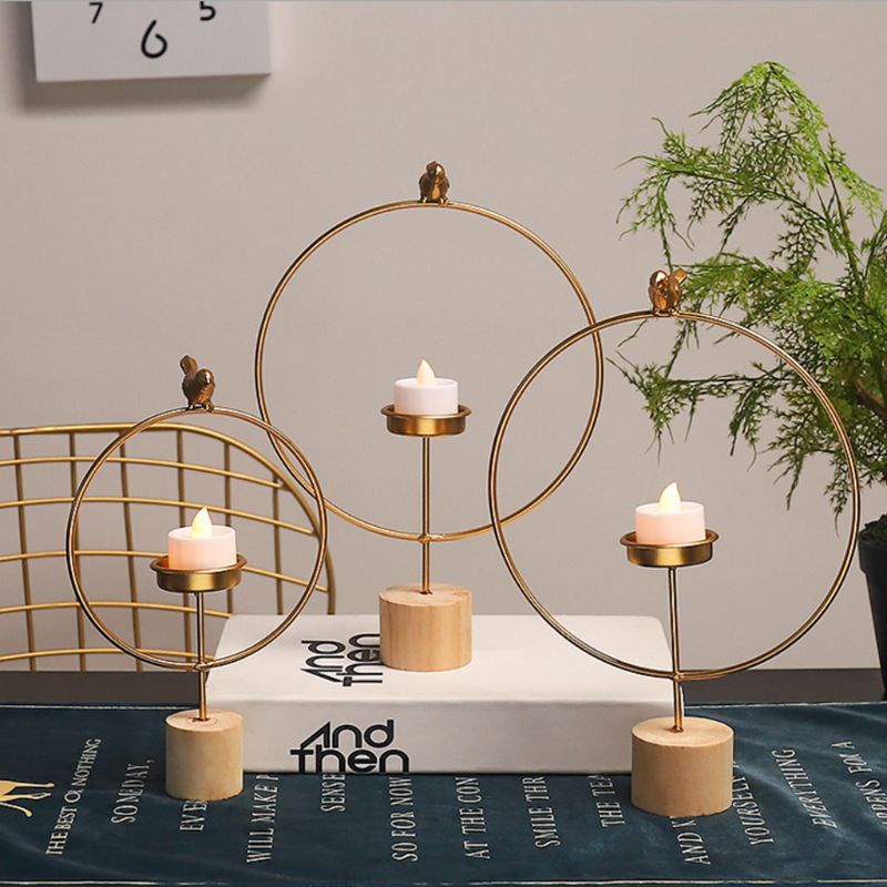 Giá Đỡ Đèn Cầy Gắn Tường Bằng Kim Loại Họa Tiết Hình Học 3D Độc Đáo Trang Trí
