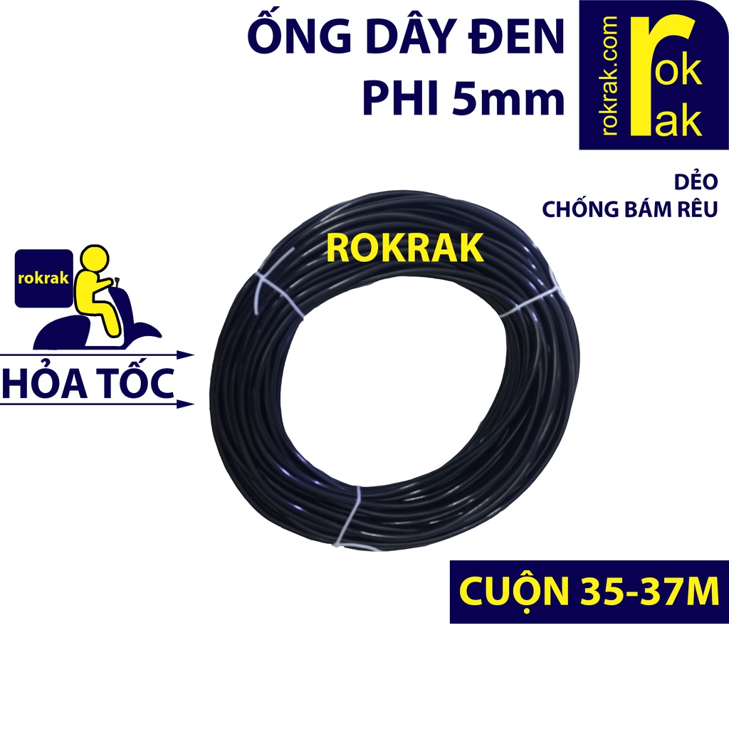 Dây oxy  ống nước dẻo ĐEN phi 4 5 mm LDPE chống bám rêu