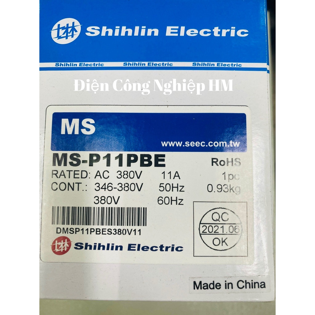 Khởi Động Từ Hộp 11A 3 Pha Shihlin MS-P11PBE, Điện Áp Cuộn Hút 220V và 380V HÀNG CHÍNH HÃNG