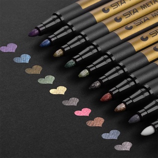 Set 10 Bút Lông Màu Acrylic Thân Kim Loại Ngòi Cứng STA8151