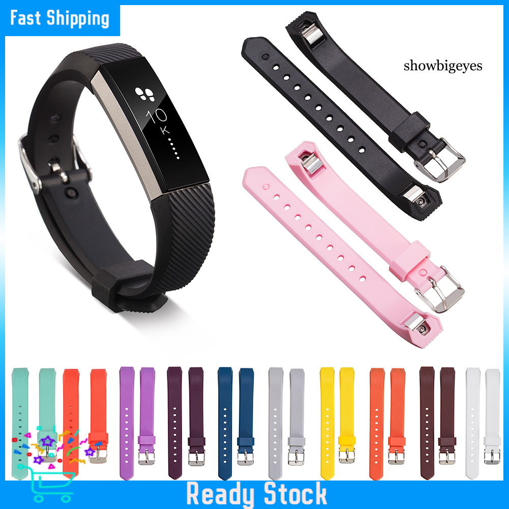 Dây Đeo Thay Thế Chất Liệu Silicon Màu Trơn Cho Fitbit Alta / Alta Hr