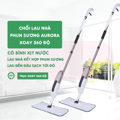 Chổi lau nhà phun sương đa năng thông minh 2 in 1, cây lau nhà có bình xịt nước tự động xoay 360 độ