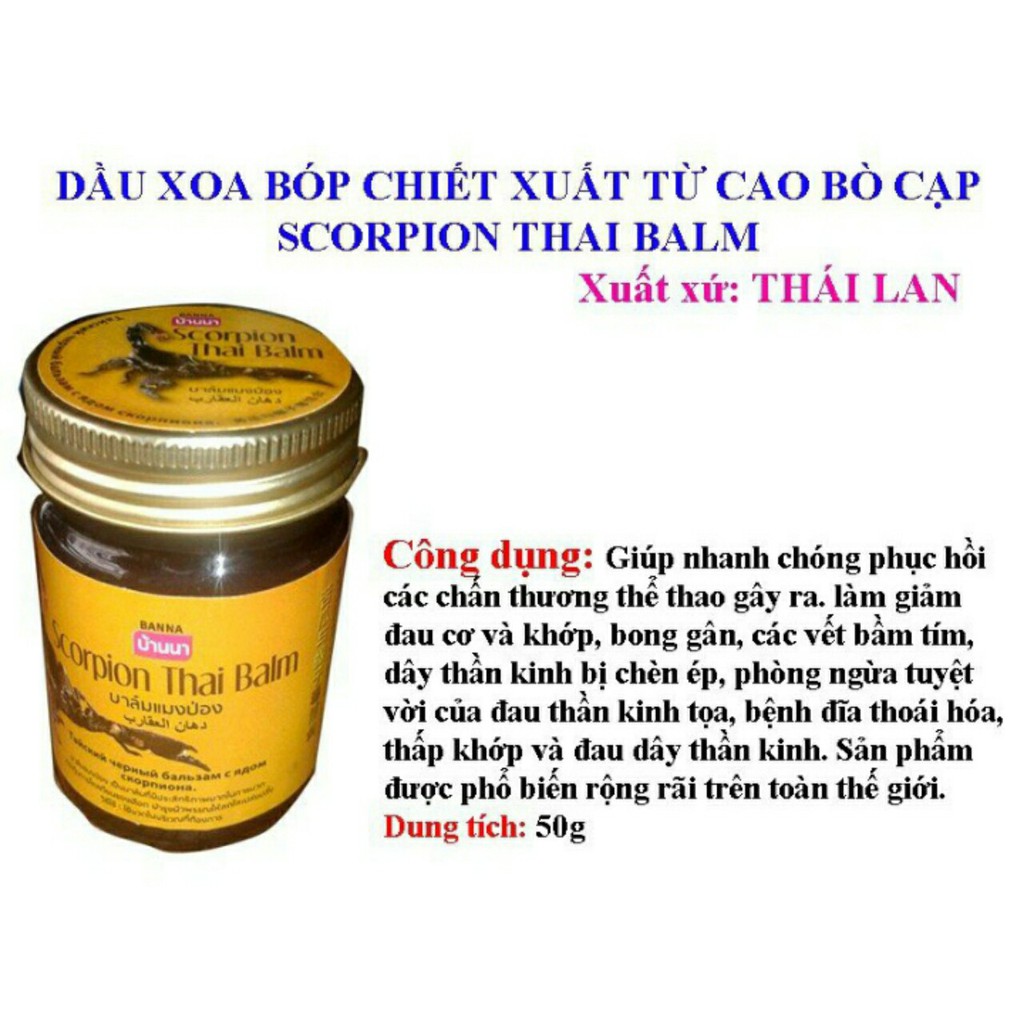 Dầu Cù Là Cao Rắn-Hổ-Bò Cap Thái Lan