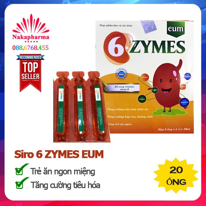 Siro 6ZYMES EUM - Giúp tăng cường sức khỏe hệ tiêu hóa ở trẻ, tăng hấp thu dưỡng chất, trẻ ăn ngon miệng 6 Zymes