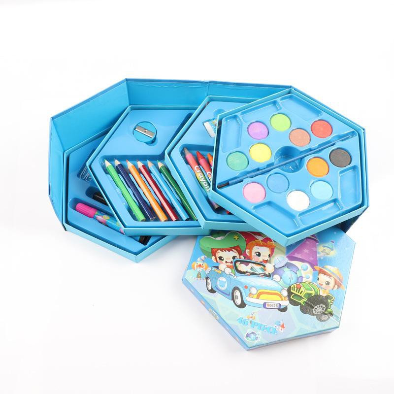 ĐỒ CHƠI Hộp Bút Chì Màu 4 Tầng Xoay 180 Độ ,Có 46 Màu cho Bé yêu thỏa sức sáng tạo