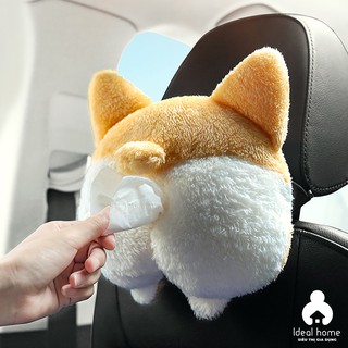Gấu bông đựng khăn giấy mông chó corgi siêu dễ thương, mềm mại và sang trọng - idealhome