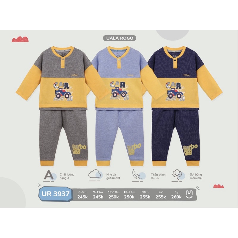 Bộ dài tay dành cho bé từ 6-9m đến 18-24m
