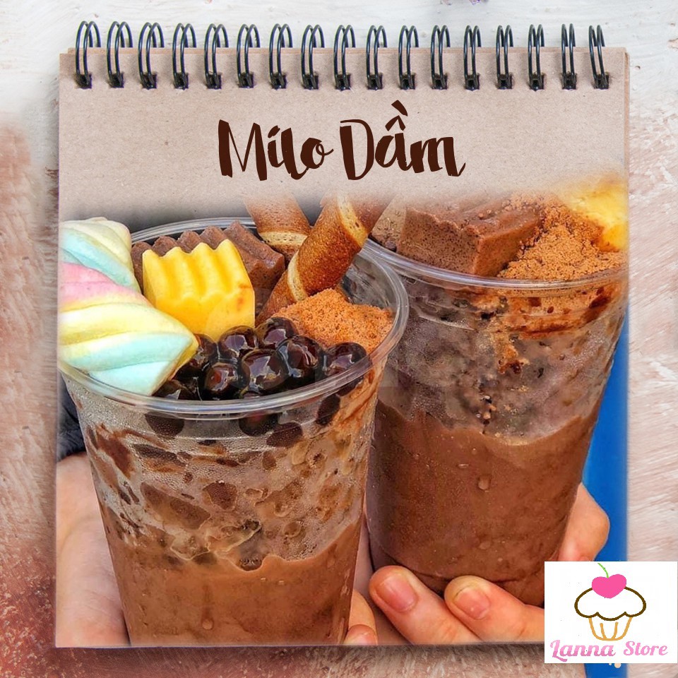 [Siêu HOT] Set milo dầm trân châu Pudding tự làm 7 vị 22 - 25 chén ngon té xĩu - Gói 350g