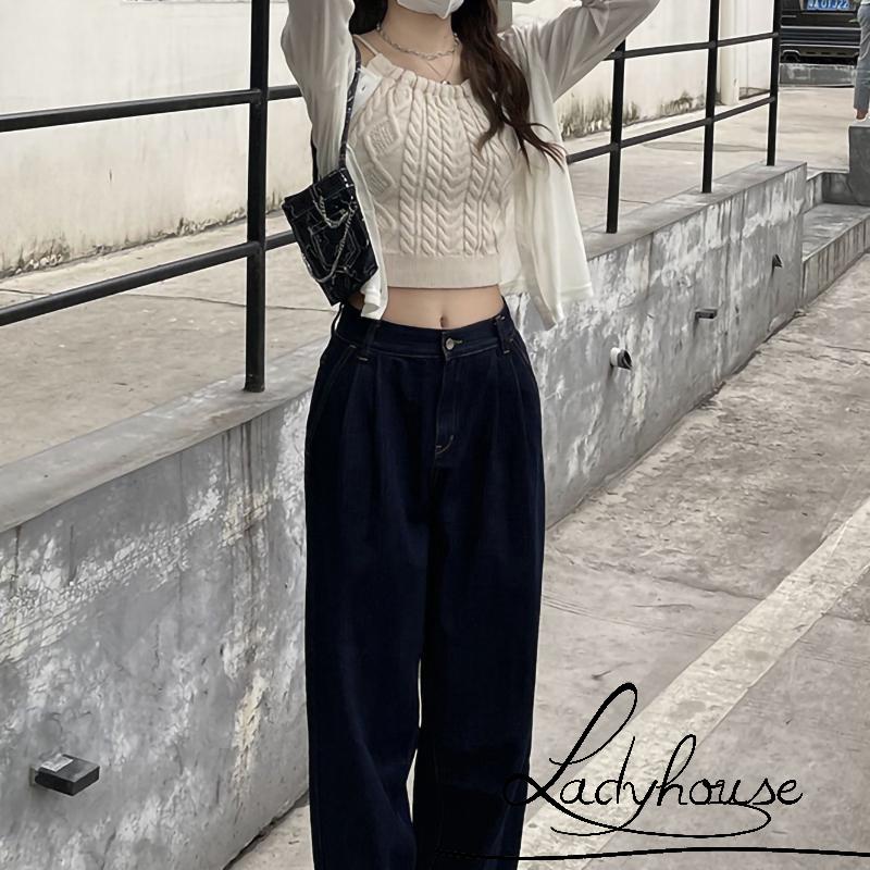 Áo Dệt Kim Hai Dây Cổ Tròn Màu Sắc Đơn Giản Dành Cho Nữ