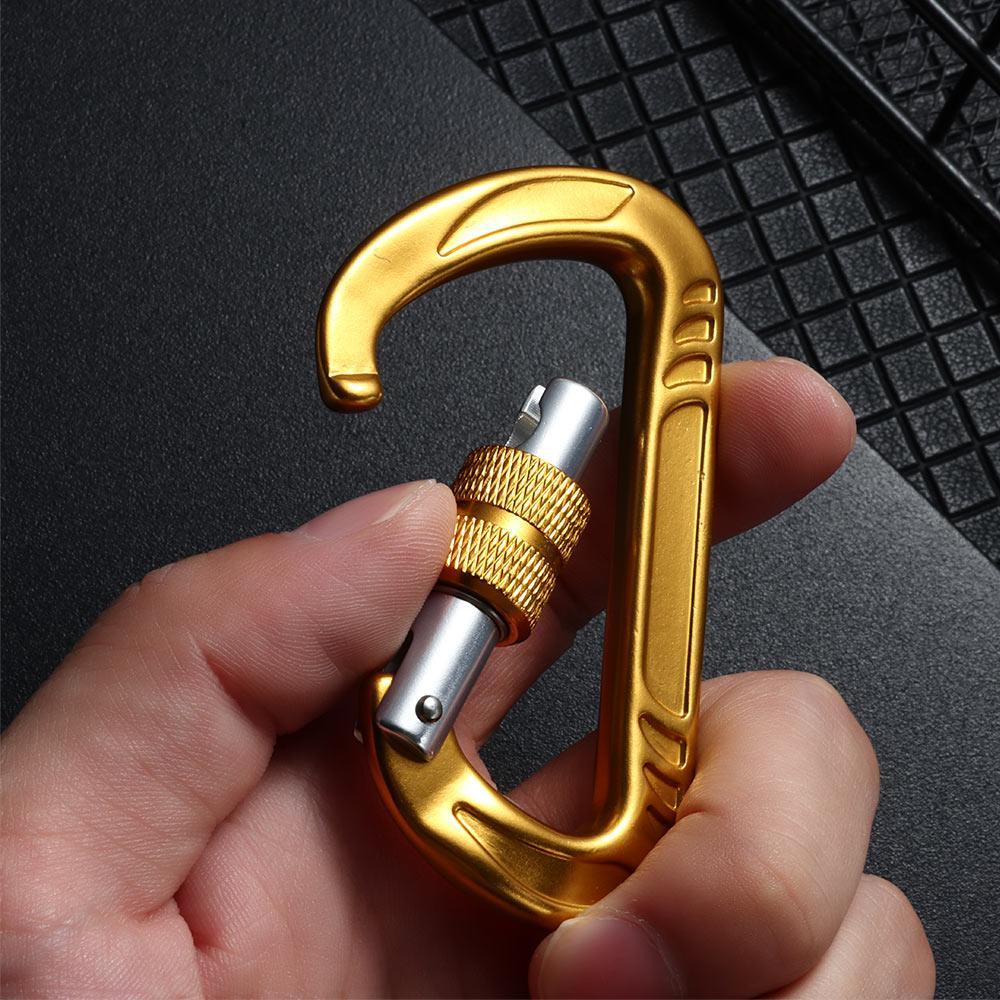 Móc Khóa Carabiner Leo Núi 2 Màu Hình Chữ D Tháo Lắp Nhanh