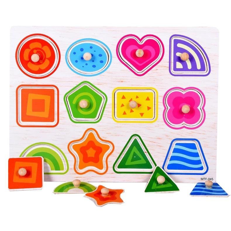 Bảng Núm Chủ Đề Màu Sắc Hình Khối Bằng Gỗ Cho Bé Học Tập