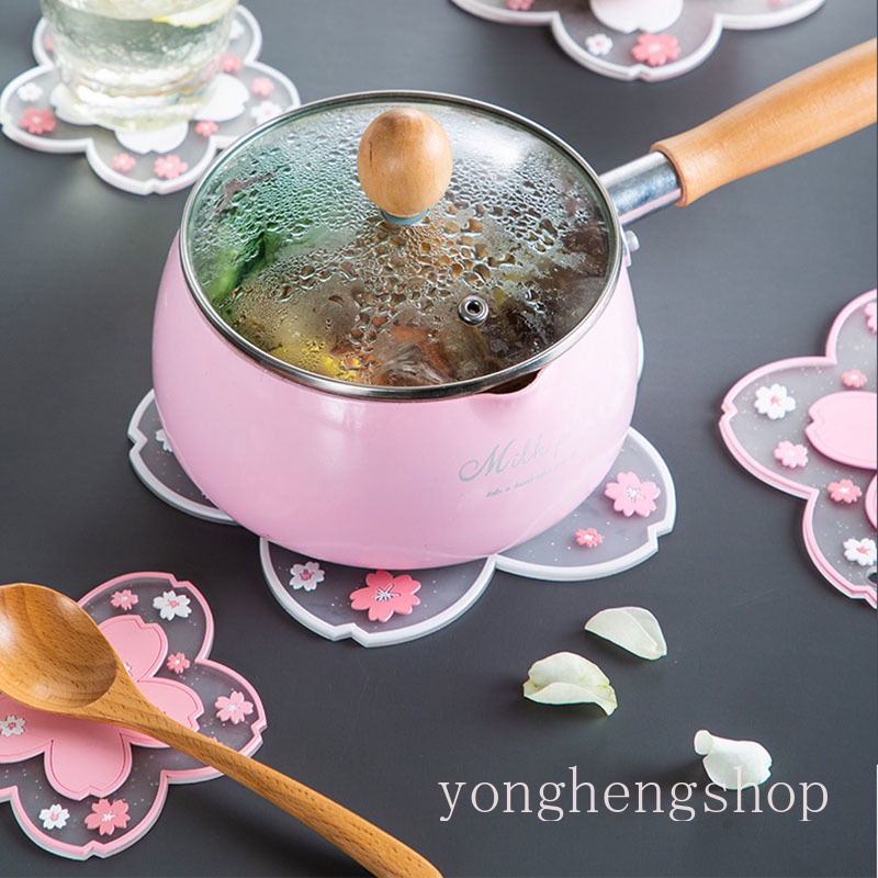 Đế lót ly chống trượt hình hoa anh đào xinh xắn