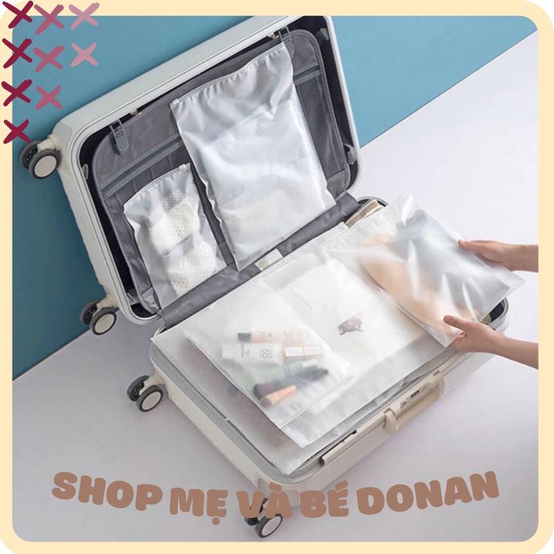 [GIÁ RẺ NHẤT] Túi zip khoá lụa mờ đựng quần áo, phụ kiện dẻo dai bền tiện dụng, Mẹ bé Donan, Túi sắp xếp quần áo đi sinh