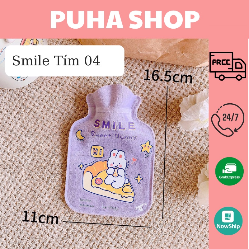 Túi chườm sưởi ấm tay chân mini 100ml Puha túi chườm nóng đau bụng kinh mùa đông ấm áp