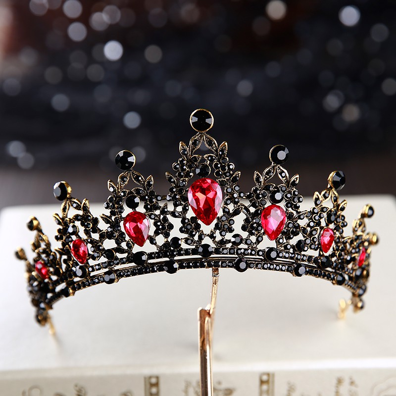 Vương miện kim loại màu đen phong cách Gothic thời trang