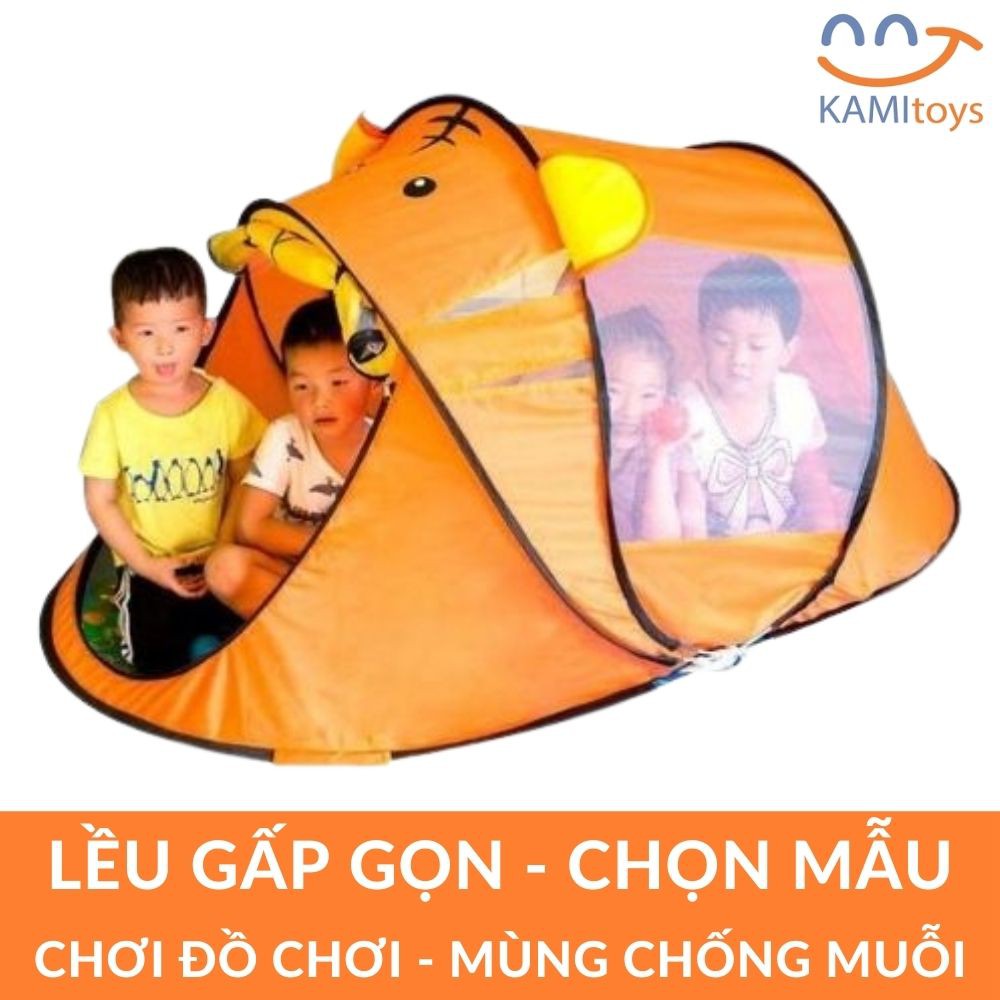 Nhà bóng cho bé chơi tự bung gấp gọn hình Gấu❤️Cỡ lớn 180cm❤️ Lều công chúa hoàng tử Mùng ngủ chống muỗi kiêm mã 50093