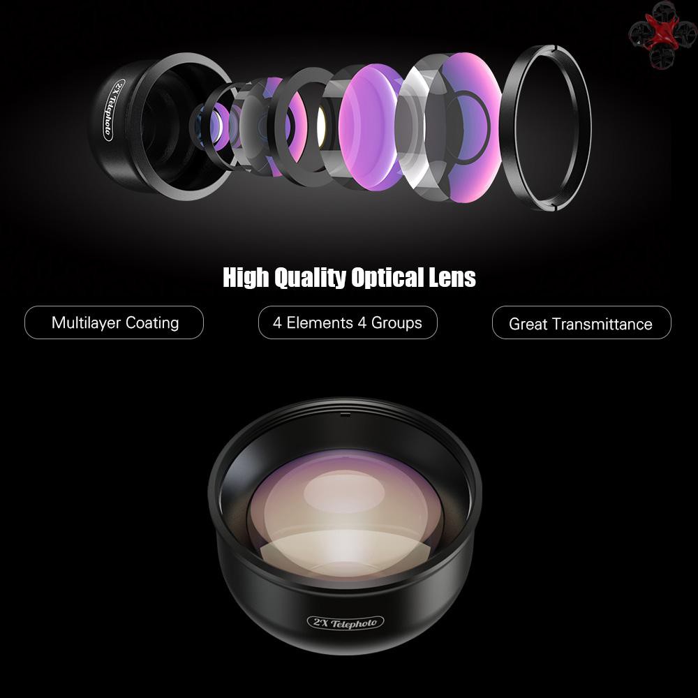 CTOY APEXEL APL-HD5T Multi-layer Phone Telephoto Lens 2X Zoom for Dual Lens / Single Lens Smartphone for iPhone X/Xs/8P Samsung Galaxy Huawei Xiaomi Cellphones