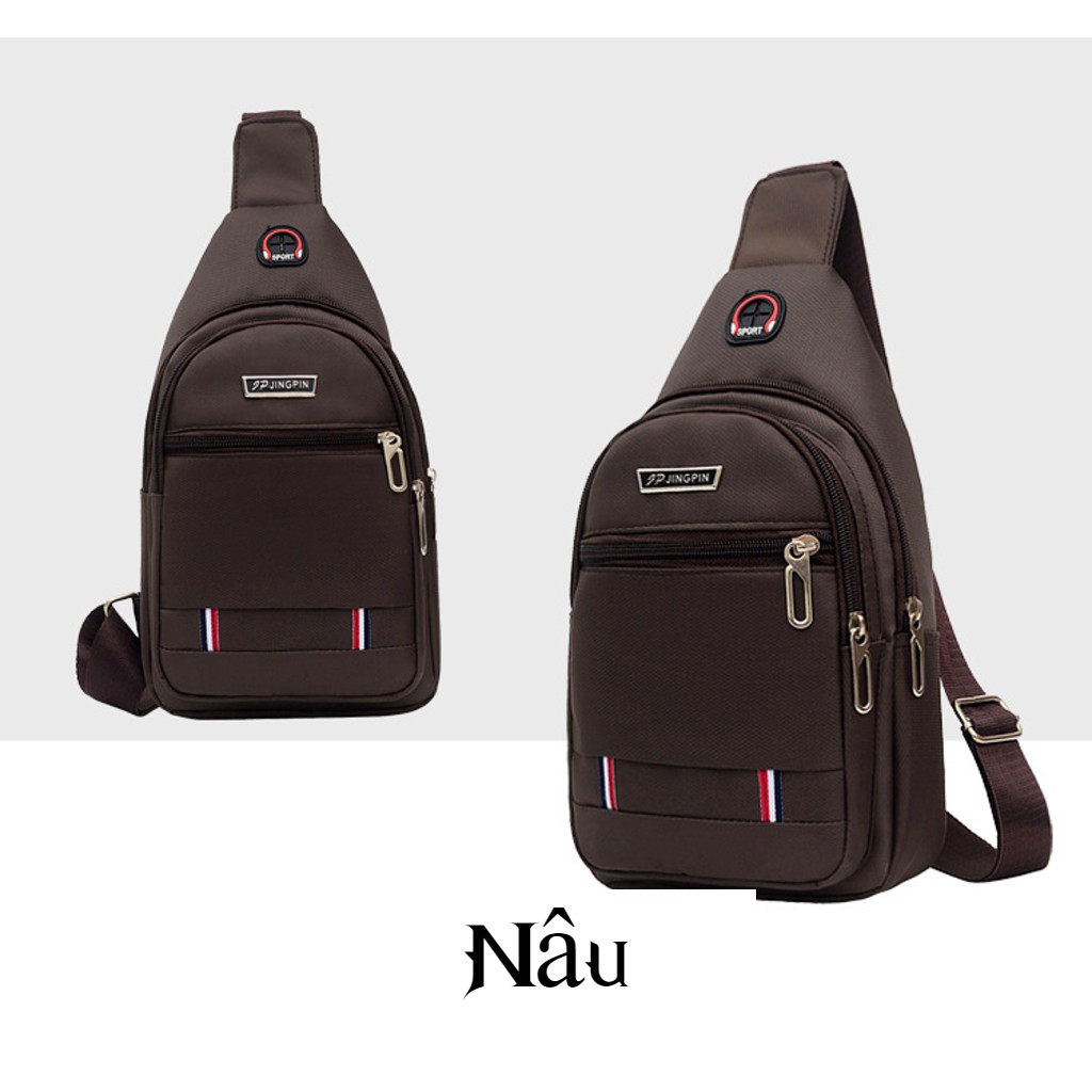 Túi Đeo Chéo Nam Nữ Vải Dù Canvas Chống Nước Cao Cấp Có Lỗ Tai Nghe - M14