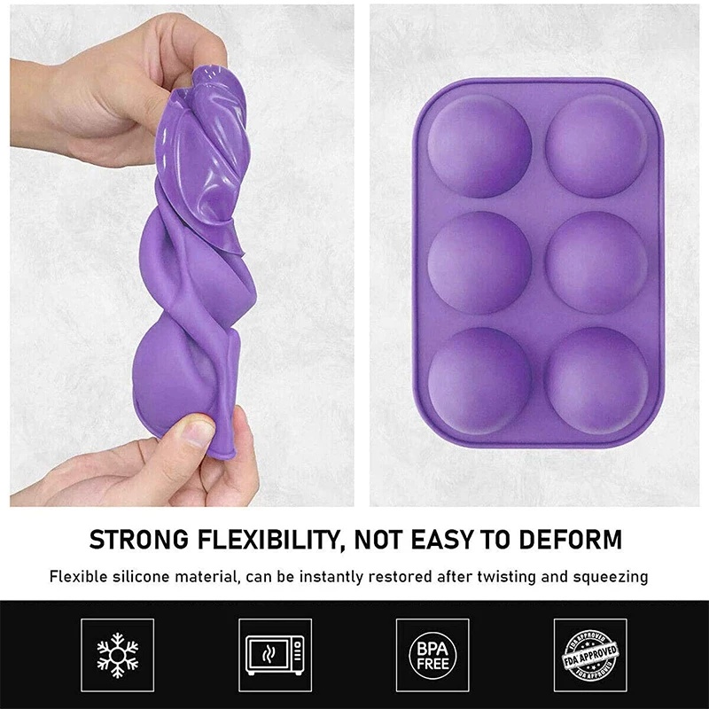 Khuôn silicone Làm Bánh 6 Ngăn Hình Cầu Tiện Dụng