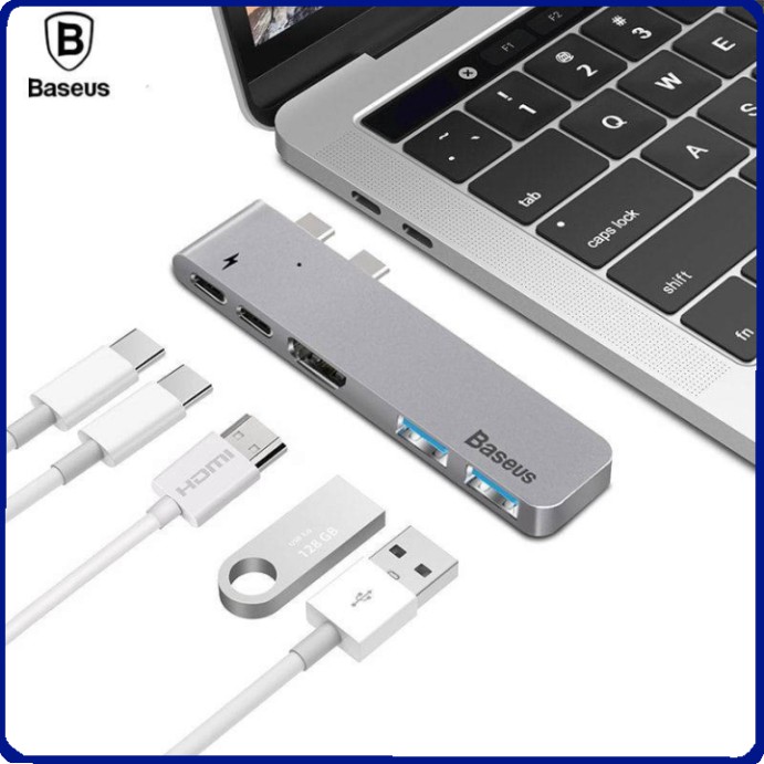 Sản phẩm Hub chuyển đổi 5 trong 1 dành cho Macbook Pro thương hiệu cao cấp Baseus CAHUB-B0G - Bảo hành 12 tháng ..