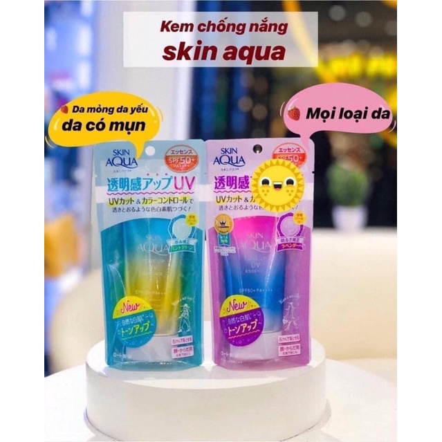 Kem chống nắng Skin Aqua 80g Nhật Bản lên tone cực trắng