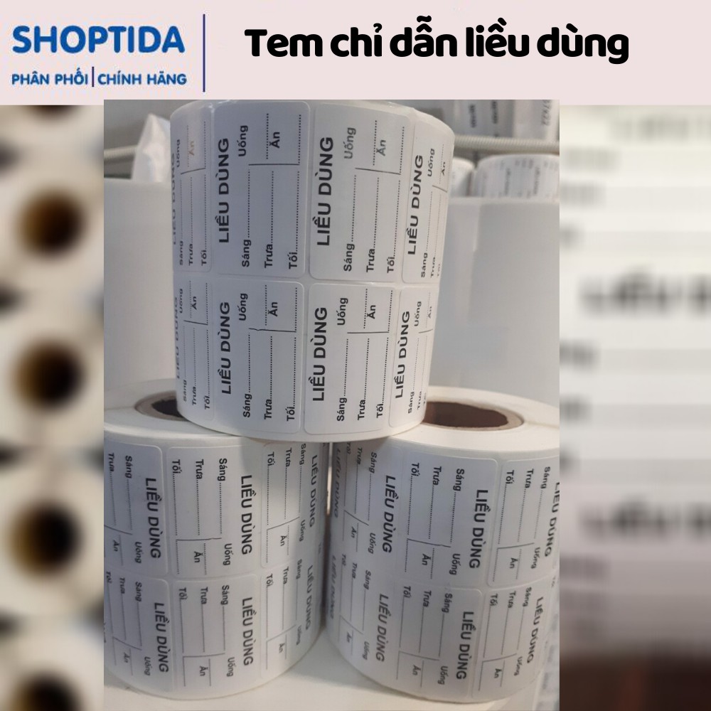 Tem thuốc nhãn thuốc in sẵn liều dùng uống thuốc dược phẩm cho y dược Shoptida