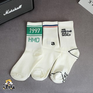 Combo 3 đôi tất vớ cotton cổ cao sọc phong cách hàn quốc