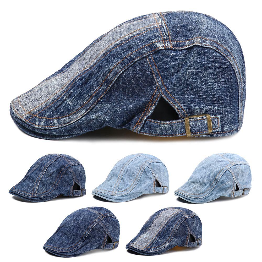 MAXG Mũ Beret Vải Denim Cho Nam Và Nữ