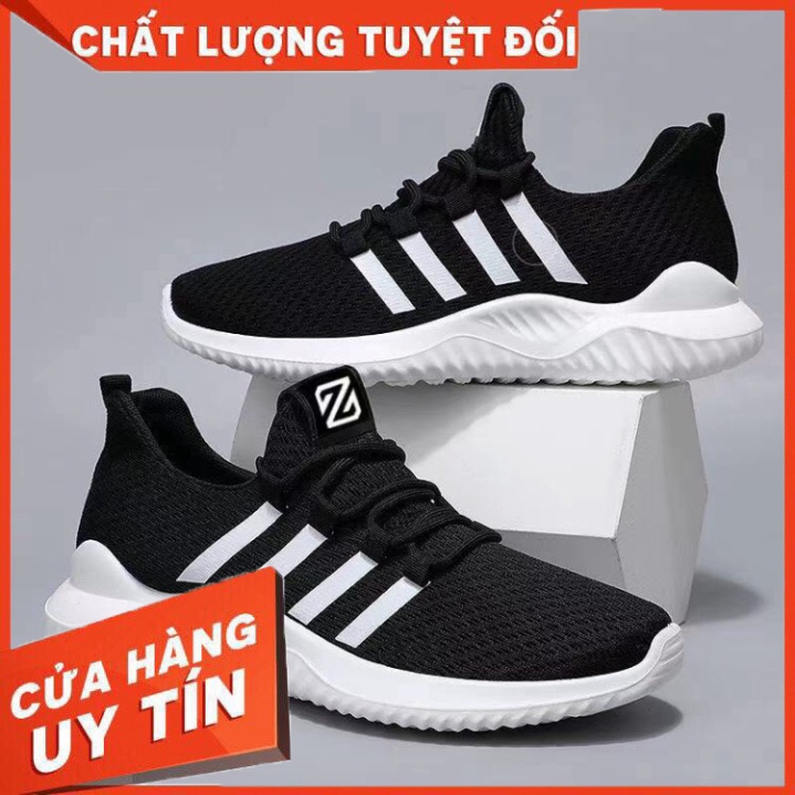 Giày nam thể thao thời trang 4 sọc mới , đế êm, vải thoáng khí khử mùi hôi chân cực đẹp - Hàng nhập khẩu