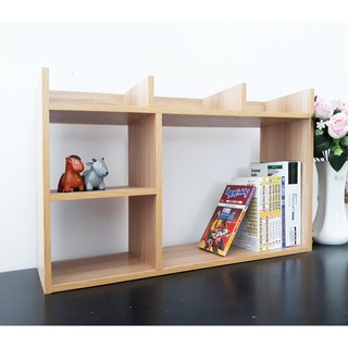 Kệ sách gỗ để bàn vân gỗ LuNa