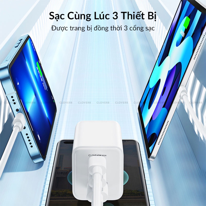 Củ Sạc 65W REMAX RP-U31 Công Nghệ GaN Kích Thước Mini Hỗ Trợ 3 Cổng Sạc Chân Dẹp Gập Gọn Sạc Nhanh Cho Laptop 14 Pro Max