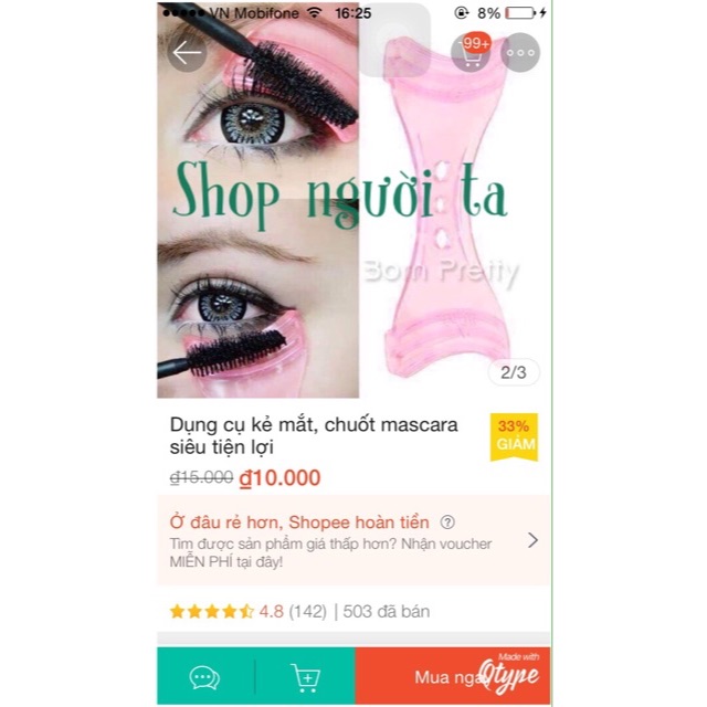 Dụng cụ hỗ trợ chuốt mascara chống lem, kẻ mắt vẽ eyeliner, kẻ đường line