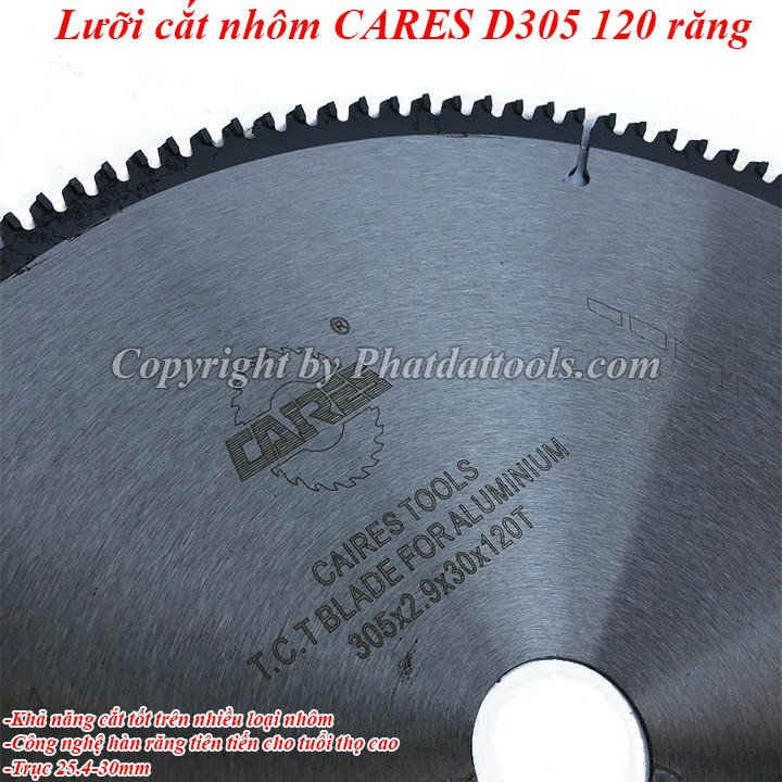 Lưỡi cắt nhôm cao cấp CARES D305 120 răng-Cốt 25.4-30.0mm