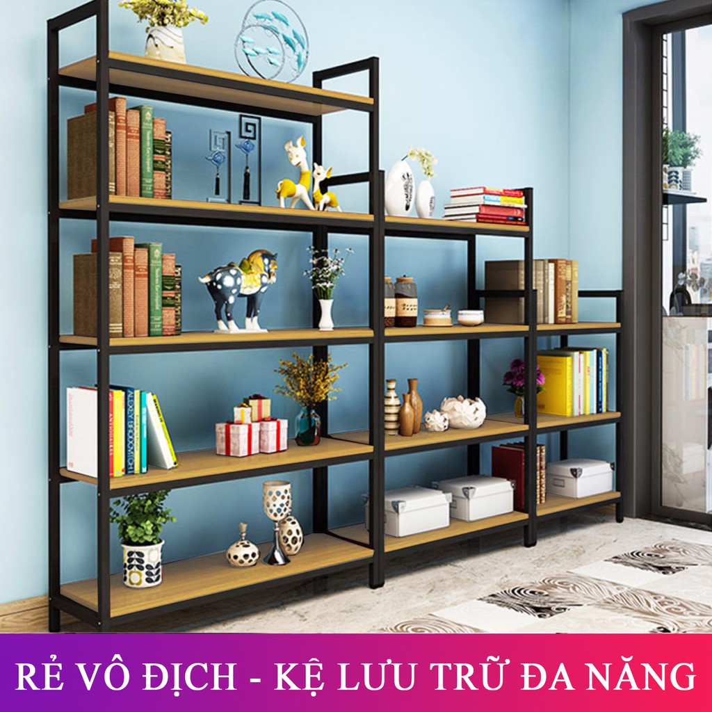 KỆ SẮT ĐA NĂNG ĐỂ HÀNG 4 tầng dài 1.5m, 1.2m, 1m, 0.6m, kệ trưng bày cửa hàng LẮP RÁP THÔNG MINH hiện đại chịu tải cao