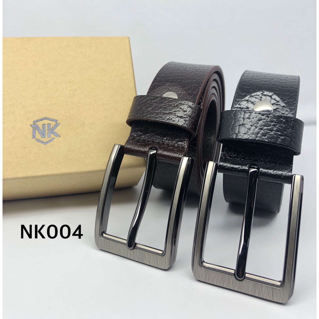 Thắt lưng da NIKA 1 lớp bản 37mm khoá hợp kim (NK004) (tặng đầu đục) | BigBuy360 - bigbuy360.vn