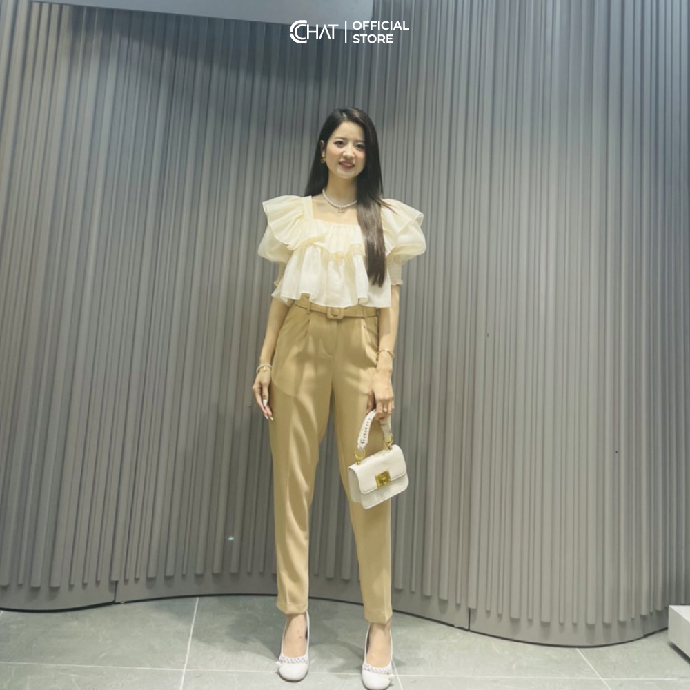 Áo bèo croptop cổ U CChat Clothes