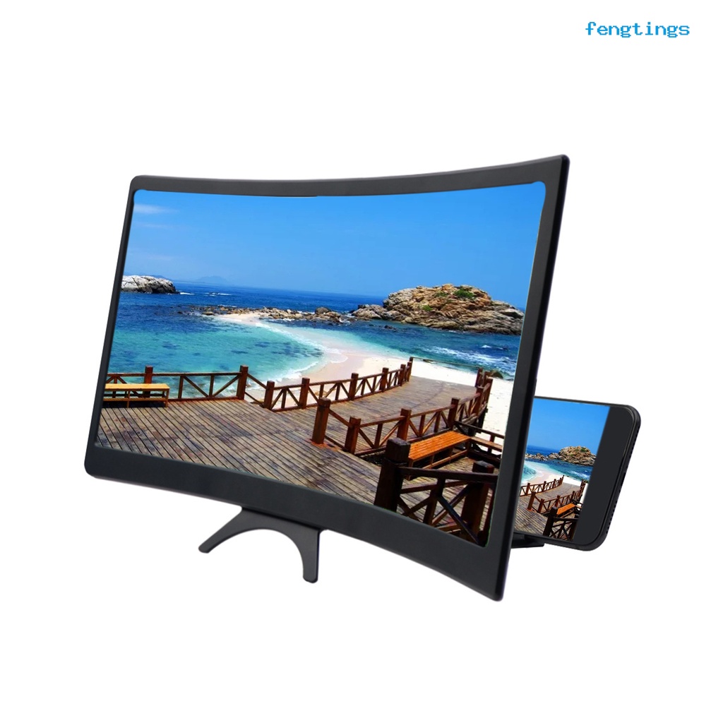 Kính phóng đại màn hình cong 3d 12 inch độ phân giải cao gấp được cho điện thoại di động
