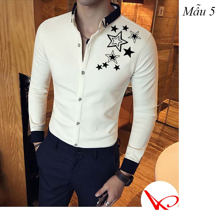 Follow Shop Săn Deal Hot Ngày 11/11 Áo Sơ Mi Nam Màu Trắng In Họa Tiết Thời Trang | BigBuy360 - bigbuy360.vn
