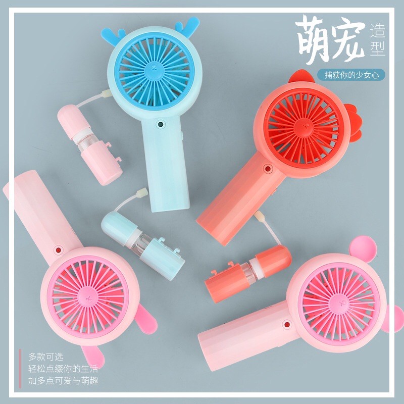 [S] SALE CUỐI cầm tay Mini Fan chính hãng với hiệu ứng đèn+ phun sương | BigBuy360 - bigbuy360.vn