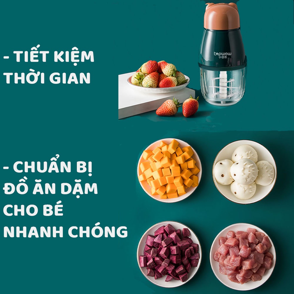 MÁY XAY 6 LƯỠI - MÁY XAY ĐA NĂNG TOPWOW A9 0.3 LÍT ( TẶNG KÈM QUÀ TẶNG 5 MÓN) VÀ AS9