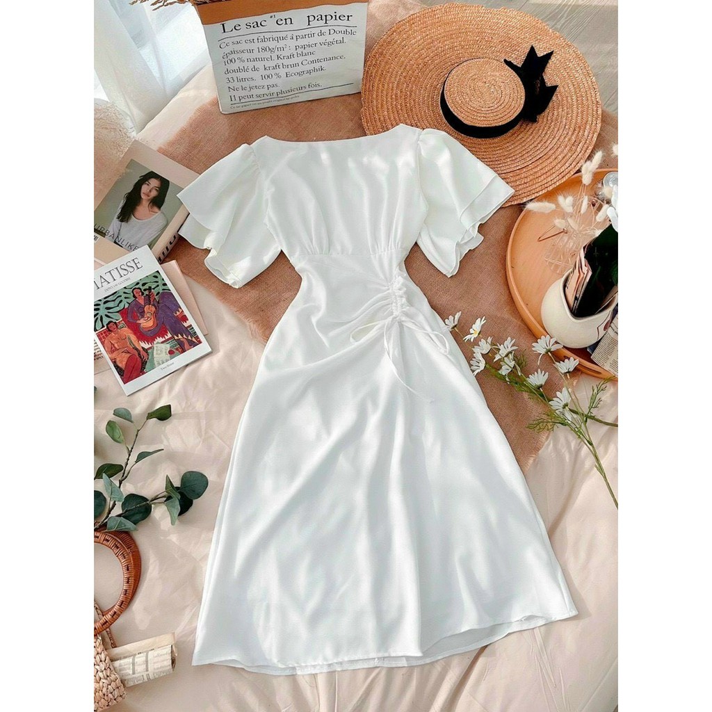 Váy Thiết kế Dự Tiệc Cưới SANJOLI Đầm Suông Dáng Dài Nữ Ôm Thiết kế Sang Trọng Đi Chơi vải voan Trắng VD006 | BigBuy360 - bigbuy360.vn