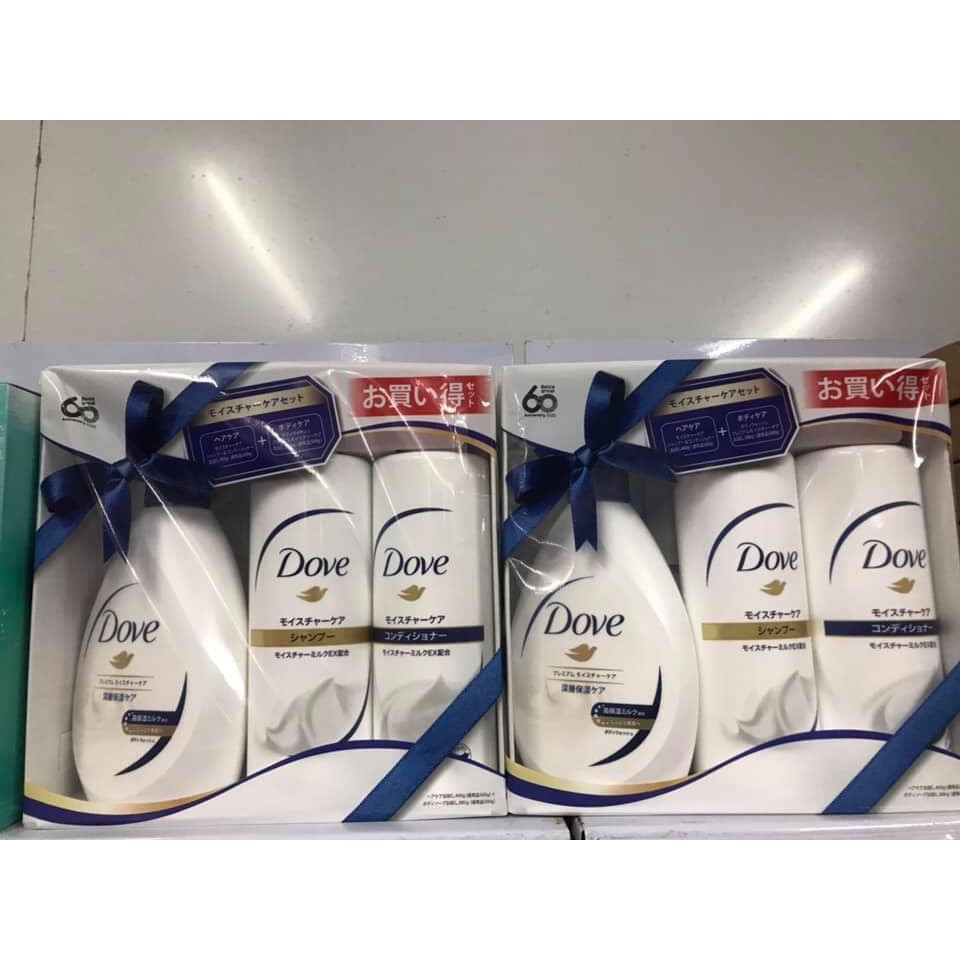 Sữa tắm dầu gội dầu xả Dove Nhật Bản set 3